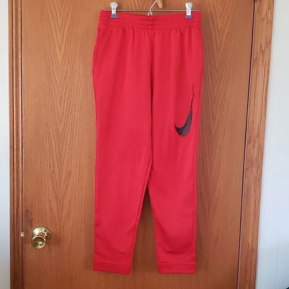 NWOT Bright Red Nike Jogging Running Pants Sz L